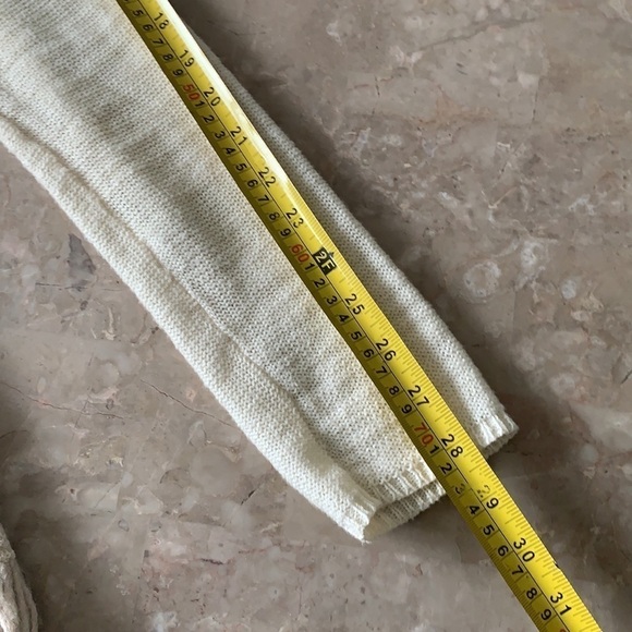 Anthropologie Moth Nevis Cream Fringe Wool Alpaca Cardigan size LP bohemian‎ - Picture 11 of 13